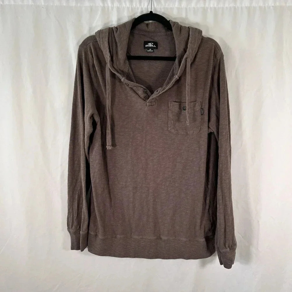 O'Neill Hoodie Men's Medium Green Drawstring Hooded Standard Fit Cotton Pullover